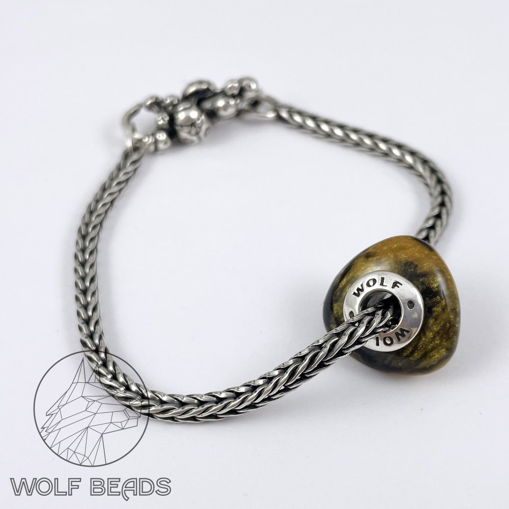 (image for) Black & Gold Trillian Alumilite Rondelle Bead