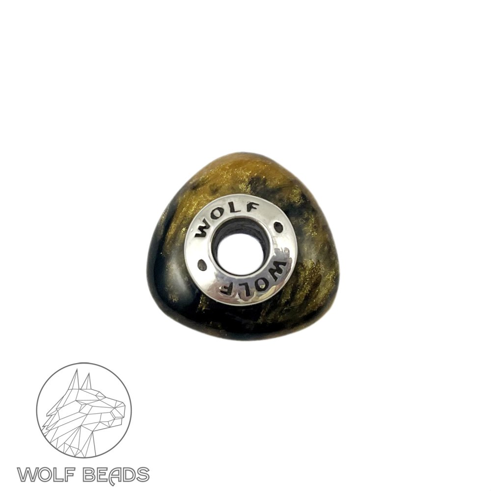 (image for) Black & Gold Trillian Alumilite Rondelle Bead