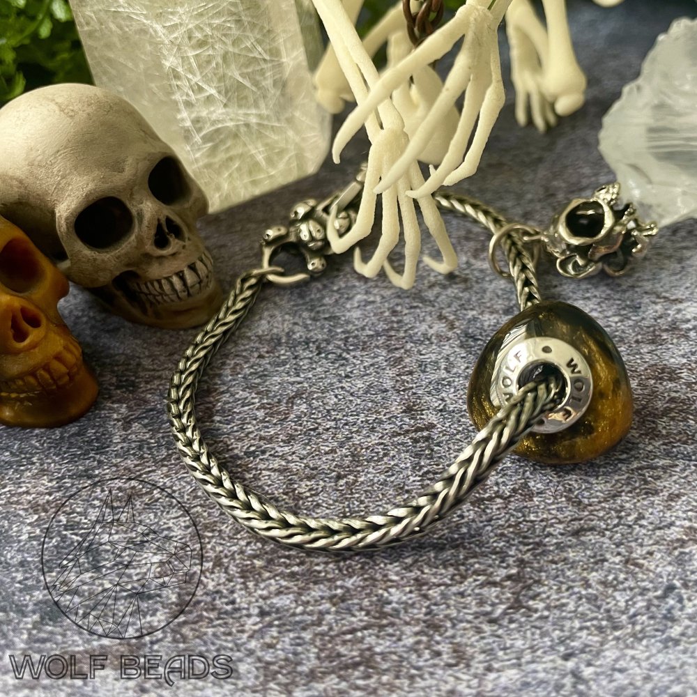 (image for) Black & Gold Trillian Alumilite Rondelle Bead