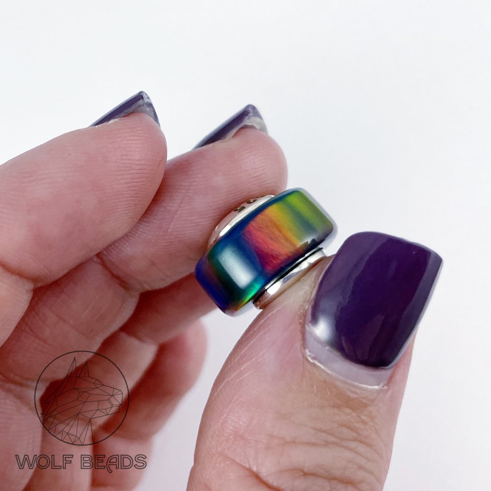 (image for) Fairy Forest Aurora Synthetic Opal Gemstone Barrel Bead