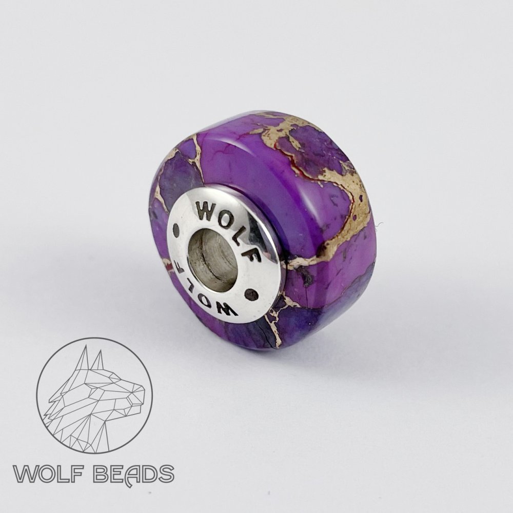 (image for) Purple Mohave Gemstone Barrel Bead #1