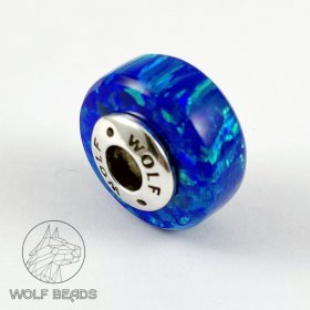 (image for) Royal Blue Synthetic Opal Gemstone Barrel Bead