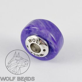 (image for) Charoite Synthetic Gemstone Barrel Bead