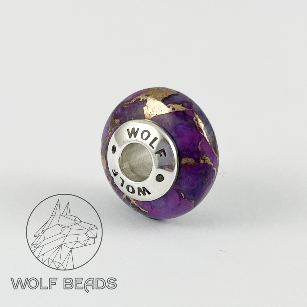 (image for) Purple Mohave Gemstone Rondelle Bead