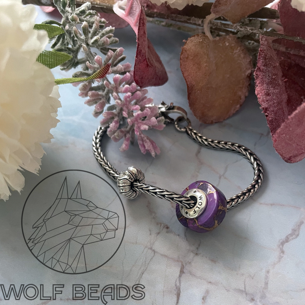 (image for) Purple Mohave Gemstone Barrel Bead #1