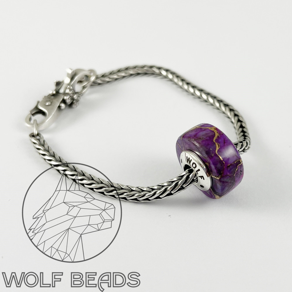 (image for) Purple Mohave Gemstone Barrel Bead #2