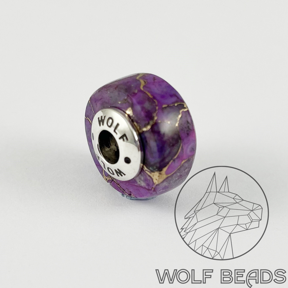 (image for) Purple Mohave Gemstone Barrel Bead #2
